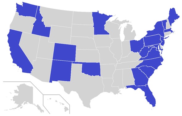 Nebel Registered States Map